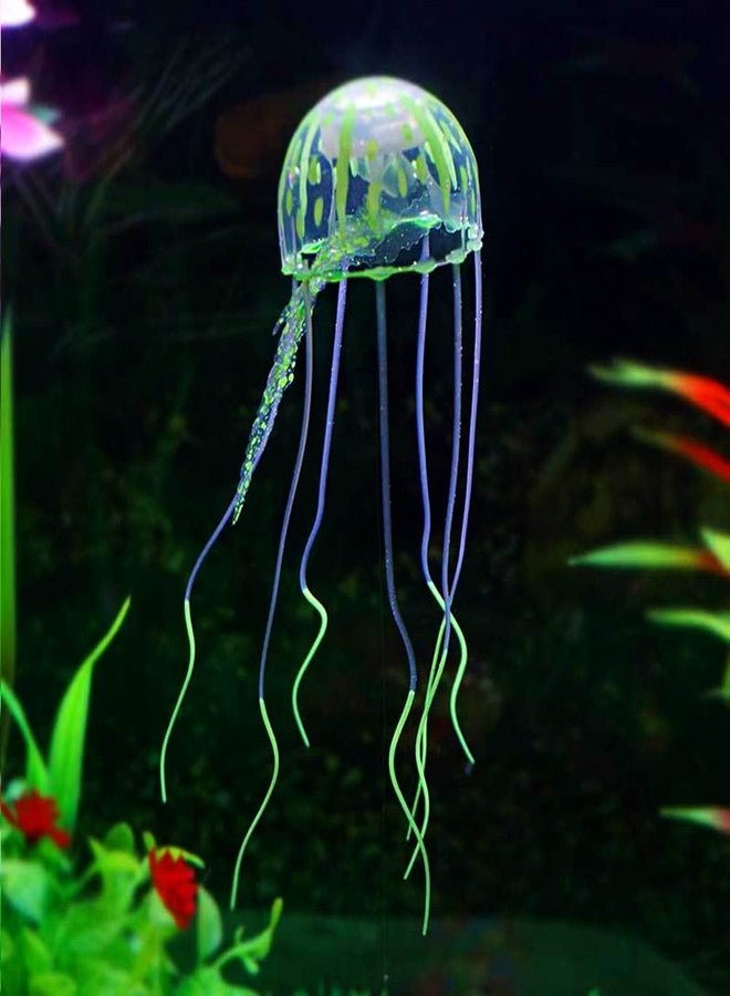 Qpets 3 Pcs Fluorescence Jellyfish Ornament Decoration For Aquarium Fish Tank, Artificial Silicone Jellyfish Decor For Aquarium Fish Tank Floating Jellyfish Aquarium Fish Tank Accessories - Image 5